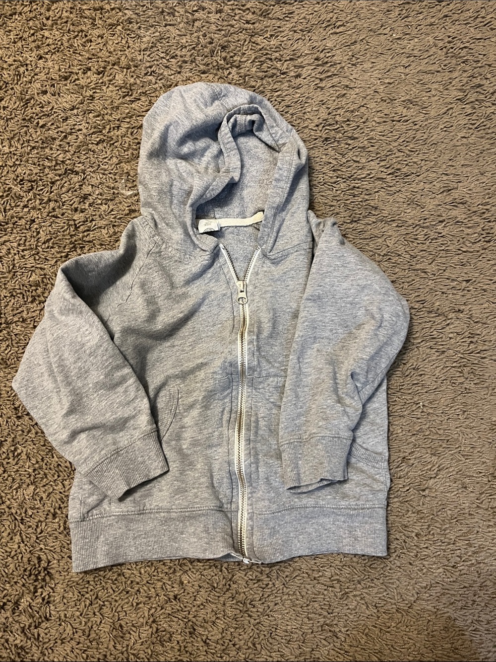 Organic Cotton Kids Grey Zip-Up Hoodie Sweatshirt